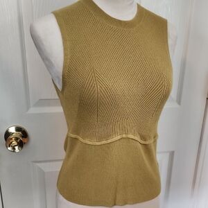 Express Sleeveless Stretch Knit Tank Top in Olive